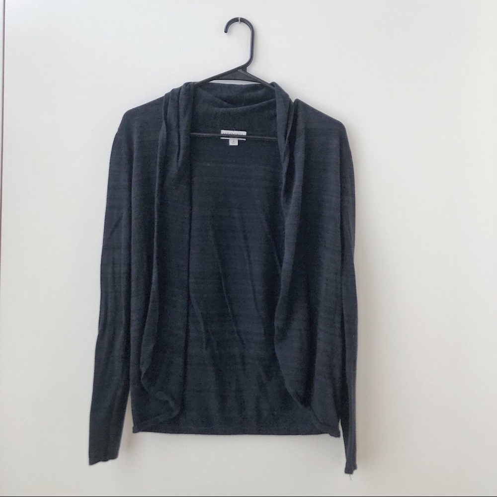 Merona Open Front Black Knit Long Sleeve Cardigan Sweater